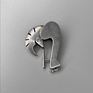 Vintage Sterling Kokopelli Pendant Signed Navajo